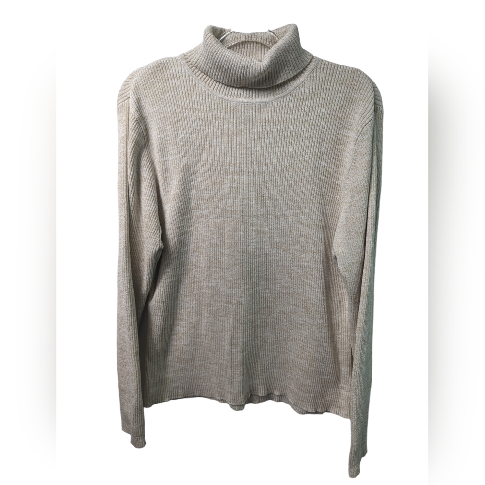 Mountain Lake Metallic Shimmer Ribbed Turtleneck Sz XL